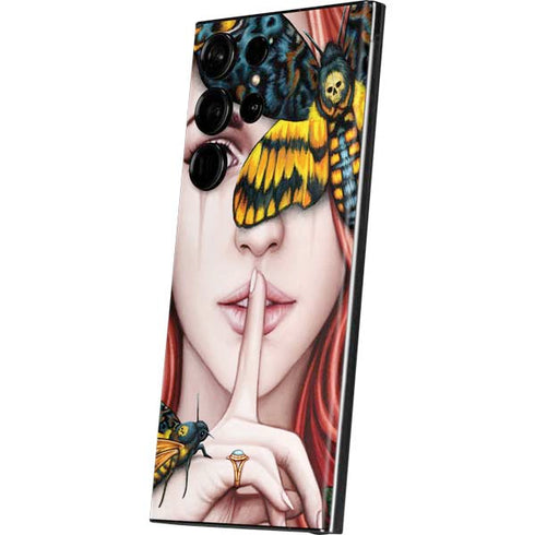 Gothic Woman and Death Moth Butterflies by Sarah Richter Galaxy Skins